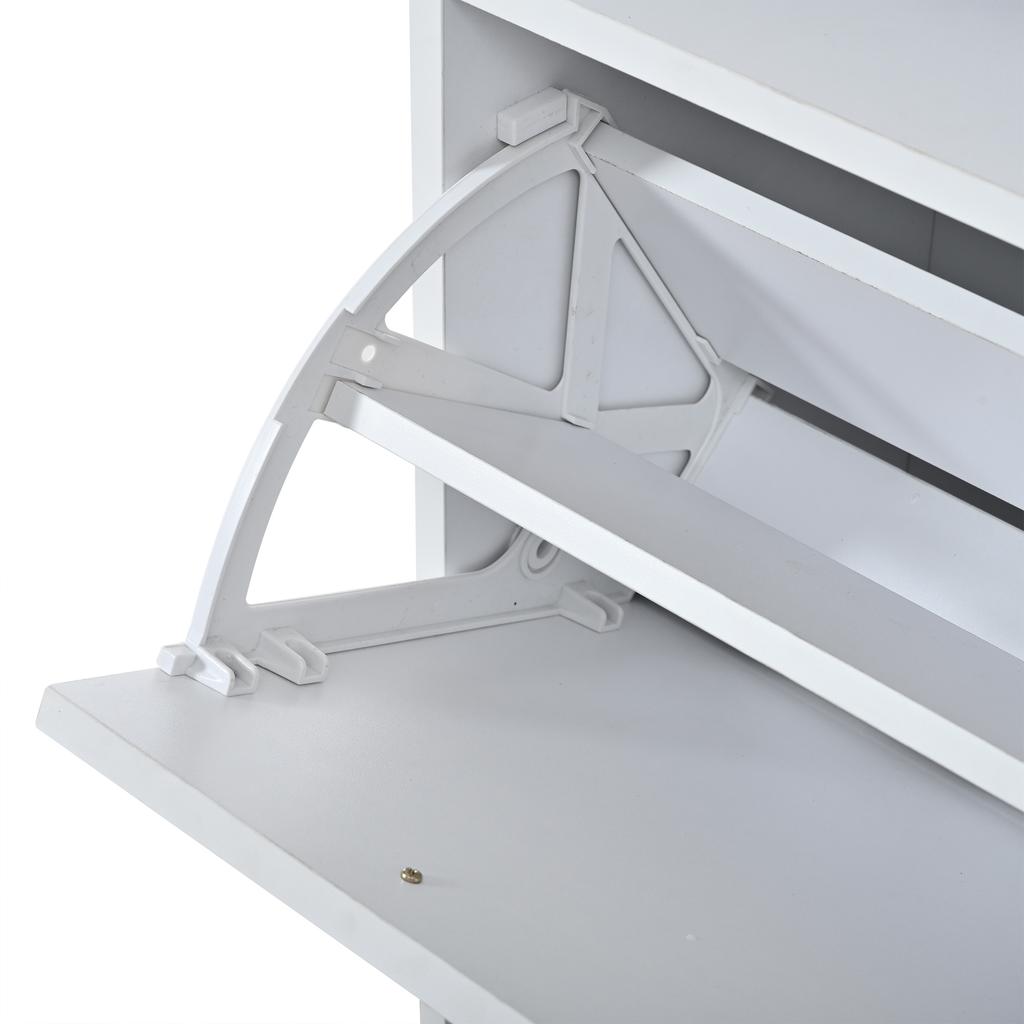 Coat Rack for the Entrance Area, Shoe Cabinet, Mirror and Clothes Hooks, Wall-Mounted Wardrobe, for Hallway Entrance Area, White, 120x30x180cm