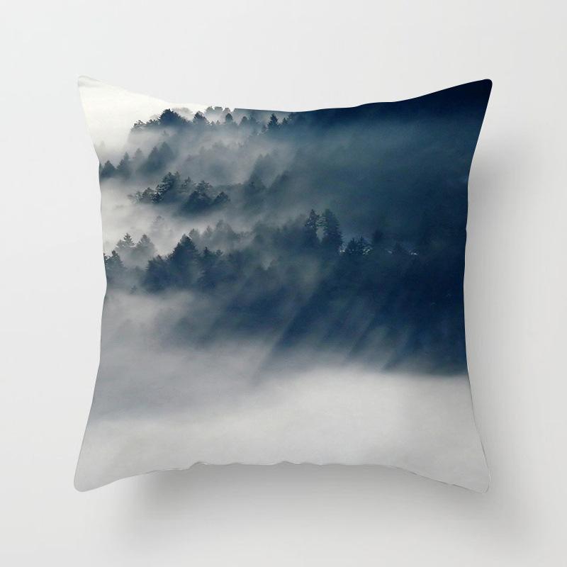 Modern Simple Landscape Car Print Sofa Pillow Cushion Cover Home Soft Furnishings