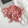 Ladies silk scarf square scarf high sense spring and summer retro small floral headscarf pastoral literary scarf