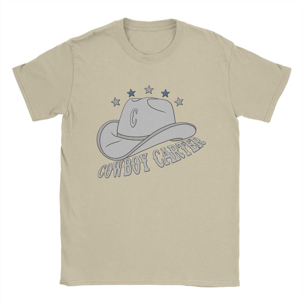 Creative Cowboy Carter Beyonce Hat T-Shirt for Men Round Neck 100% Cotton T Shirt Short Sleeve Tees Gift Idea Clothing