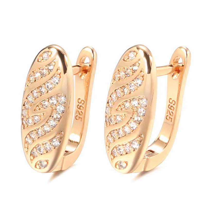 

Fashion zircon earrings D-button stud earrings, personalized pattern design crystal earrings women s accessories