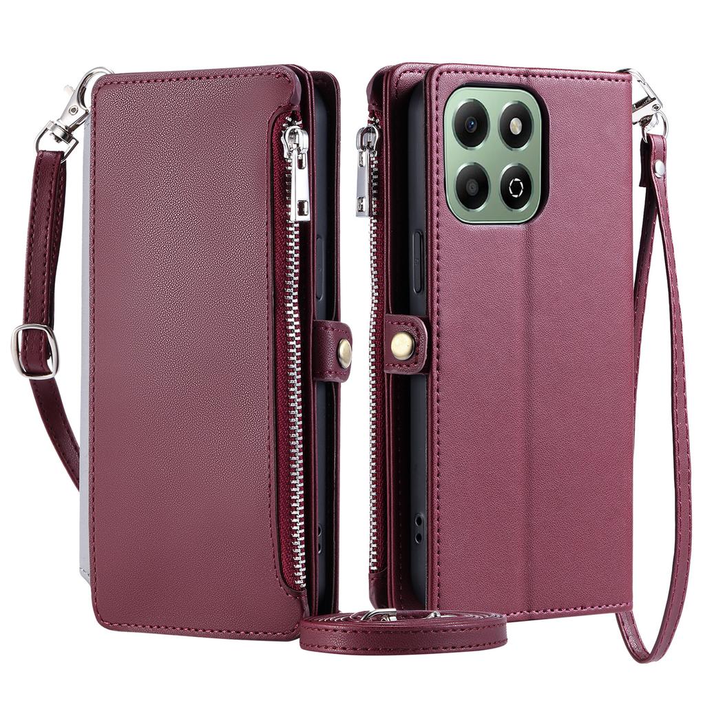 015 Style For Honor X6b 4G Case TPU+PU Leather Wallet Phone Cover with Straps