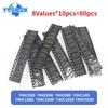 80PCS 74HC SMD Logic IC Electronic Component Kit 74HC00D 74HC04D 74HC08D 74HC14D 74HC138D 74HC164D 74HC165D 74HC595D IC Chip Set