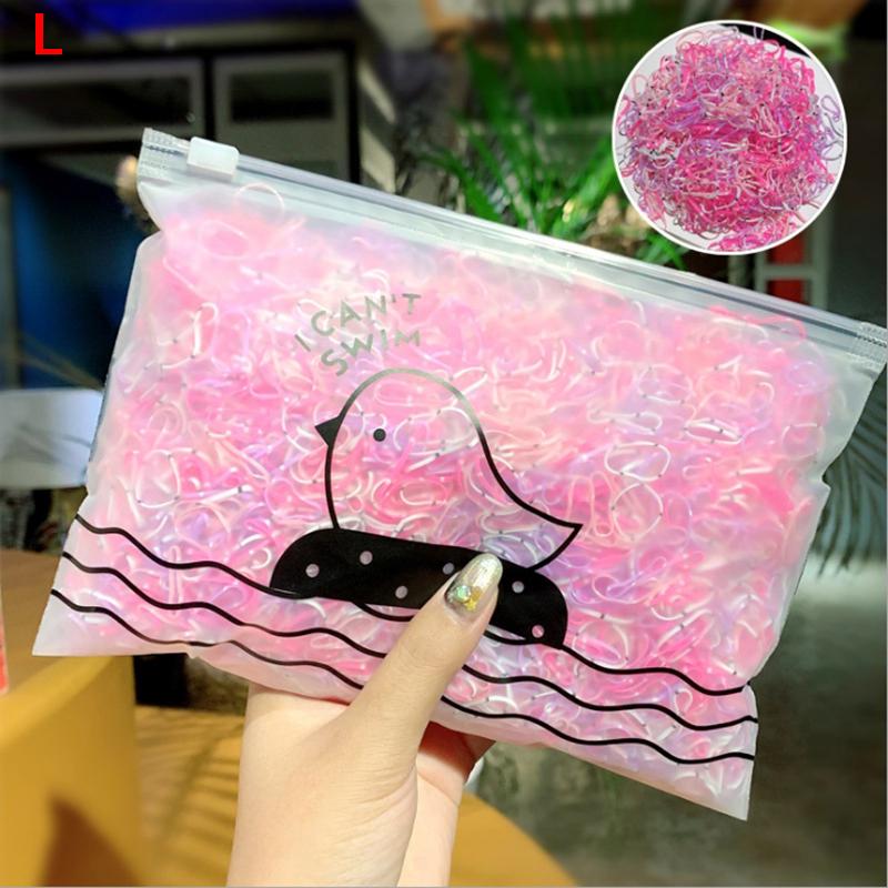 1000Pcs Children Hair Bands Girls Women Colorful Elastic Band Hair Rope Headband L