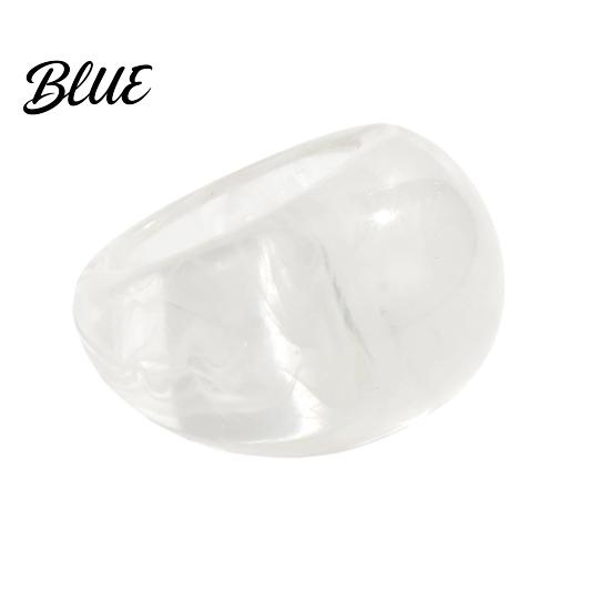 Retro Ring Jelly Texture Finger Ring Transparent Resin Round Layered