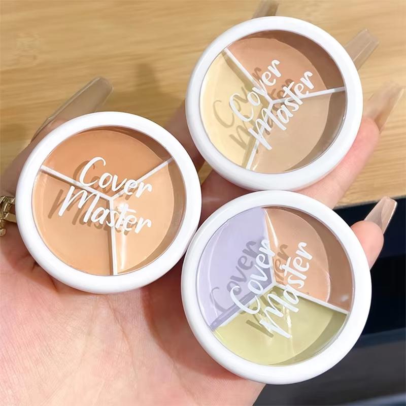 Tondo Tenuta Trucco Tre Colori Correttore Macchie Acne Stampa Riparazione Fondotinta Occhiaie Non Facile A Incollare Polvere Ingrosso