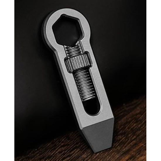 Small pry bar keychain multi-tool pocket Titanium alloy wrench multifunctional tool pendant driver