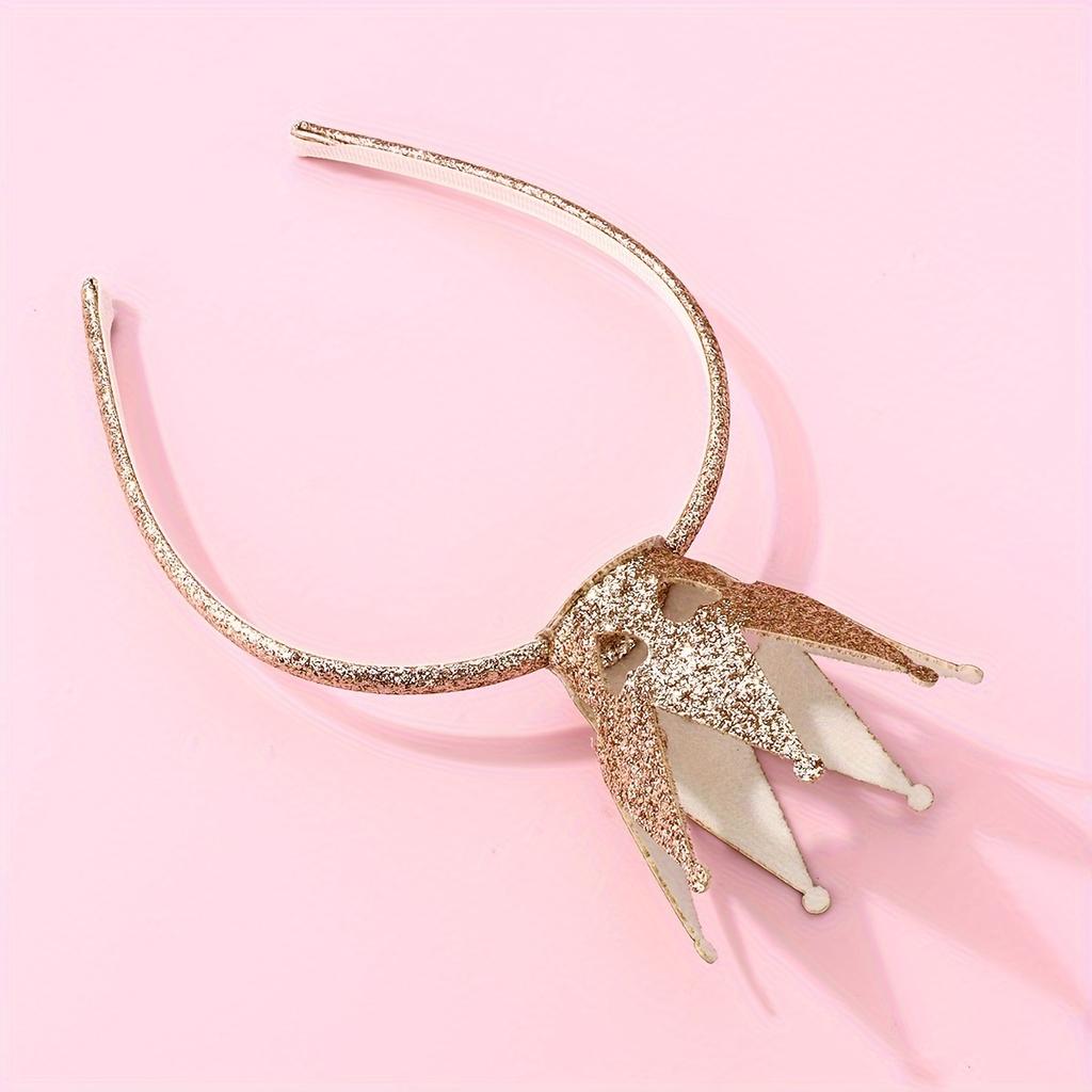 Crown and Golden Tiara Headband- All-Season Party Accessories for Social Gatherings & Daily Wear