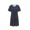 Large Size Women's Dress with Fashionable Polka Dot 3D Printing Casual Short Sleeved O Neck Large Swing Dress
