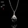 Jingxi Crystal Light Luxury Necklace: Full Diamond Pendant with White Crystal Clavicle Chain.