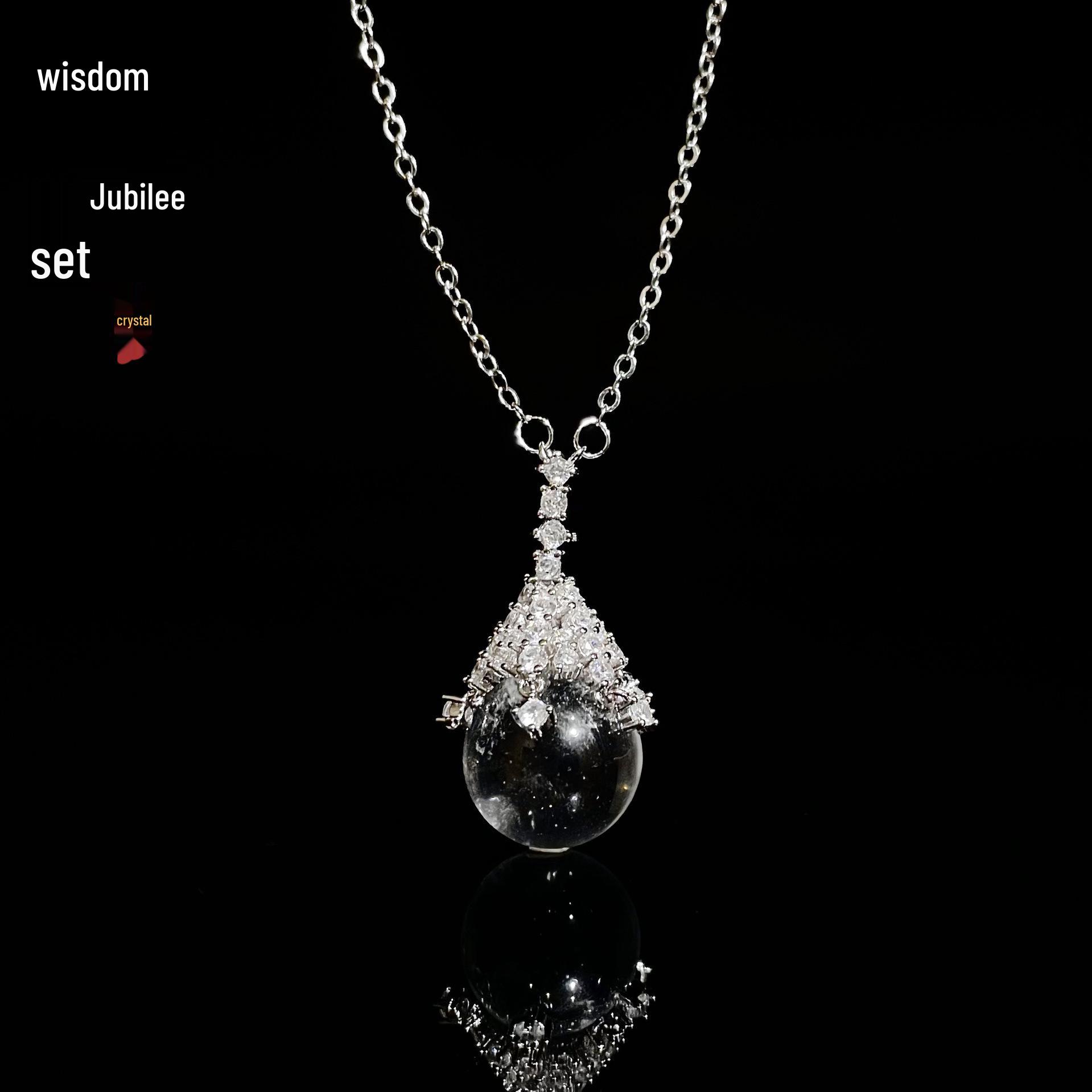 

Jingxi Crystal Light Luxury Necklace: Full Diamond Pendant with White Crystal Clavicle Chain.