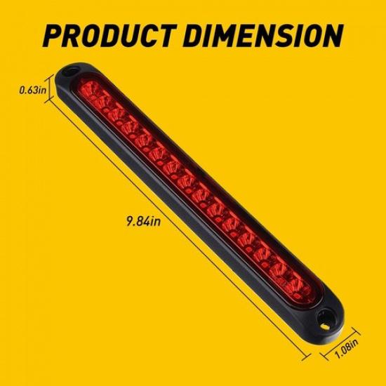 Universal 15-LED 3Rd Brake Light Car Rear Window High Mount Red Stop Tail Lamp E