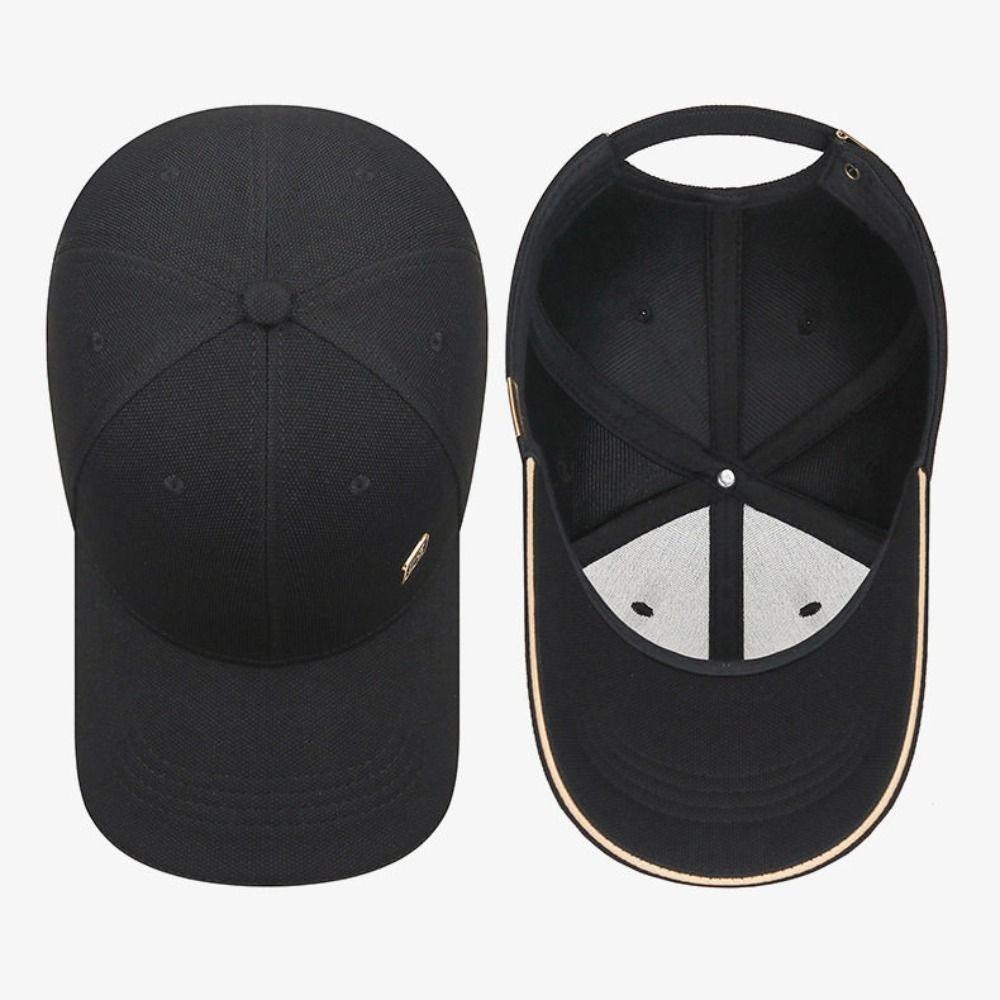 Minimalist Baseball Cap Metal Badge Streetwear Hat Casual Dad Hat For Women Men Unisex