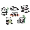 6Pcs Panda Embroidery Patch Shading Blemishes Damage Various Styles Panda Iron On Patches for DIY Craft Bag Shoe