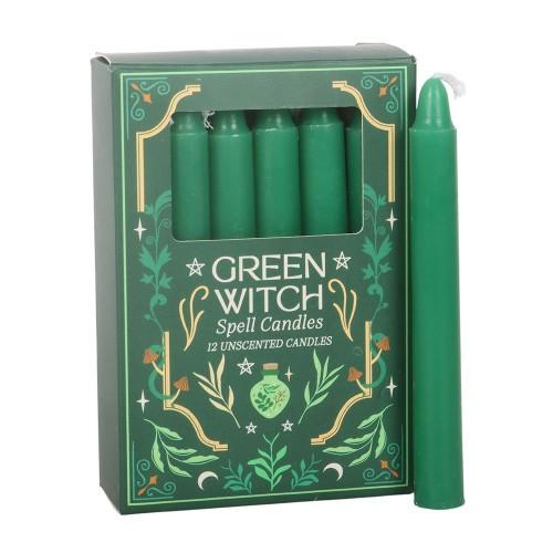 Something Different Green Witch Candle Set (Pack of 12)