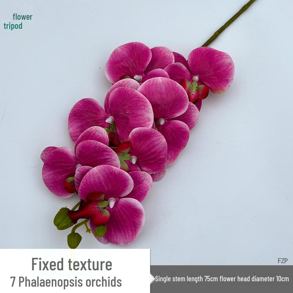 Set of 7-Head 3D Phalaenopsis Artificial Flowers for Home & Wedding Decor