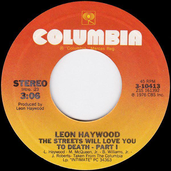 

7inch Record LEON HAYWOOD - The Streets Will Love You To Death 310413 Columbia 1976 US Soul/Funk Used