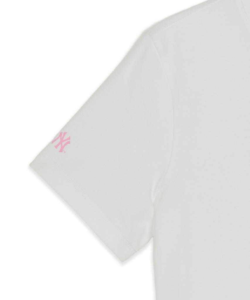 Emelbi Women'S Ribbon Graphic Slim Semi-Crop Short Sleeve T-Shirt Ny (White)