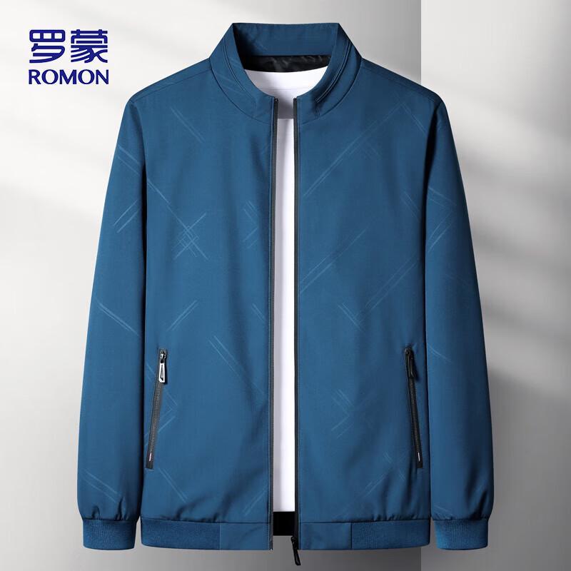 ROMON Men's Stand-Collar Baseball Jacket