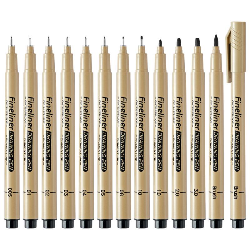 Black Fine-Liner Pen Set for Art, Hand-Painting, and Manga - Needle Tip for Detailed Line Work