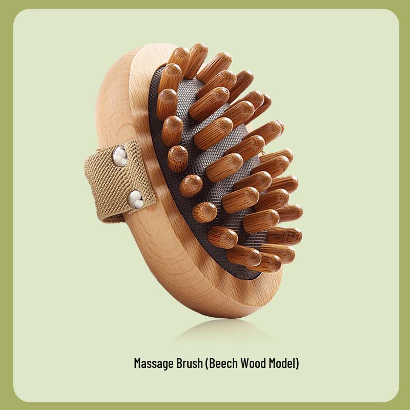 Solid Wood Abdominal Massage Brush for Belly and Meridian Relief