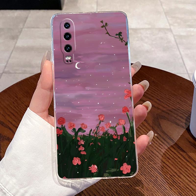 Casing For Huawei P30 ELE-L29 L09 Case Huawei P30 Pro VOG-L29 L09 Cover Aesthetic Cute Cat Cartoon Transparent Silicone Bumper