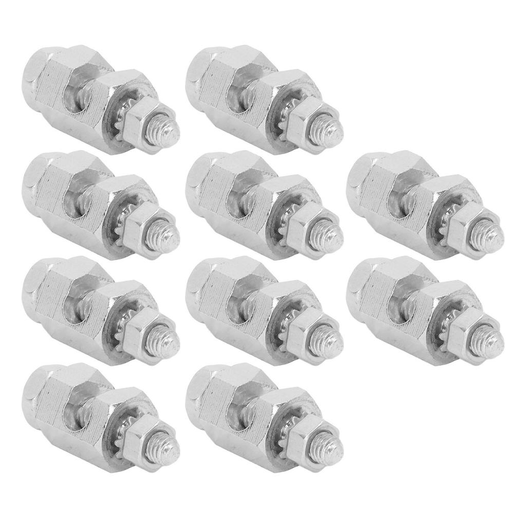 10 STÜCKE Blitzschutzkabelklemme Außensechskant Kupfer Erdungsschutzkabelklemme für PV-Modul