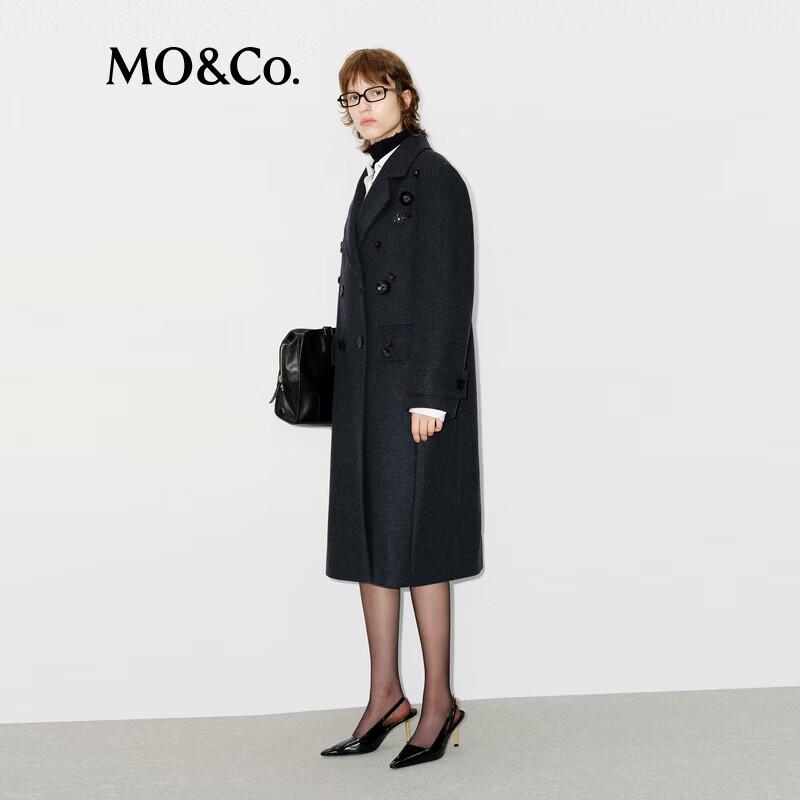 MO&Co. 100% Wool Double-Faced Embellished Coat