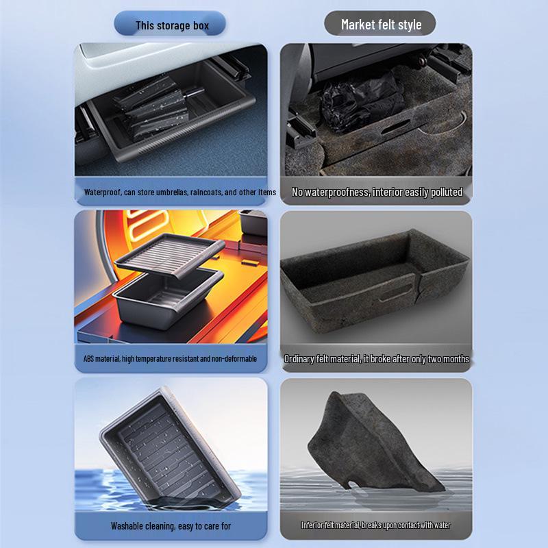 Teslas Model Y Under-Seat Storage Organizer - Interior Accessory