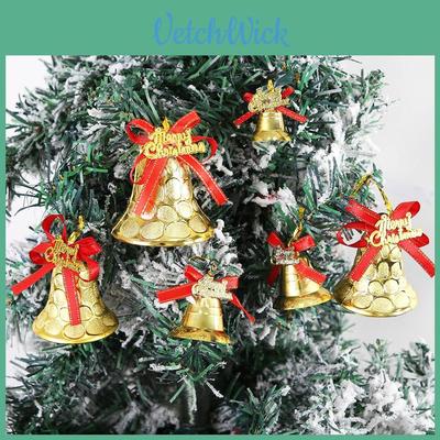 Festive Gold Plastic Christmas Bells Decorative Holiday Ornaments For Home Decor