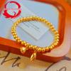 Gold-Plated Lotus Seed Pod Bracelet: Ancient Method Heritage Sand Gold for Women's Luck and Joy, New Chinese Style with Color-Preserving Beads