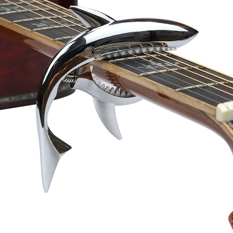Metal Shark Acoustic Guitar Capo Clip Metal Clamp with Changing Strings Tools Wood Classic Electric Guitar Ukulele Universal