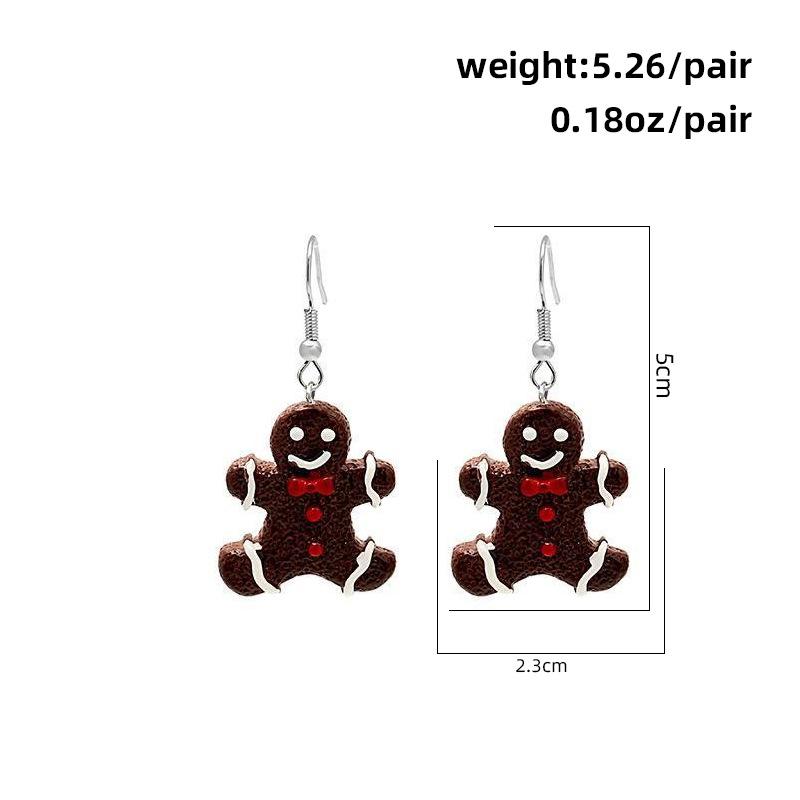 

New Christmas gift box bell Christmas tree snowflake earrings set cute old man elk cartoon stud earrings