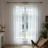 Curtain Finished Living Room Bedroom Decoration American Rod Pocket Stripe Three-Dimensional White Window Screen Curtain