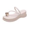 Sandales d'été pour femmes 2024 Nouvelles Mode Peep Toe Décontractées Polyvalentes Confortables à Semelles Épaisses Rehaussantes Plage Antidérapantes