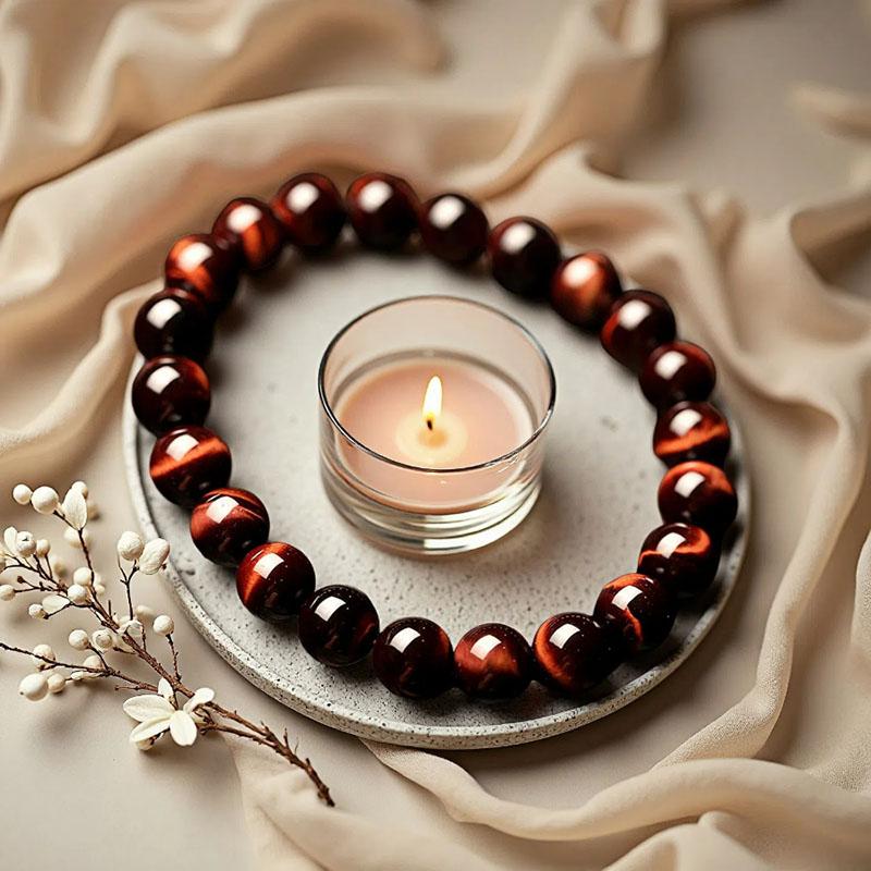 Noter Simple Style 8mm Beaded Bracelet Men Women Tiger Eyes Lava Obsidian Stone Healing Braslet Leisure Versatile Accessories