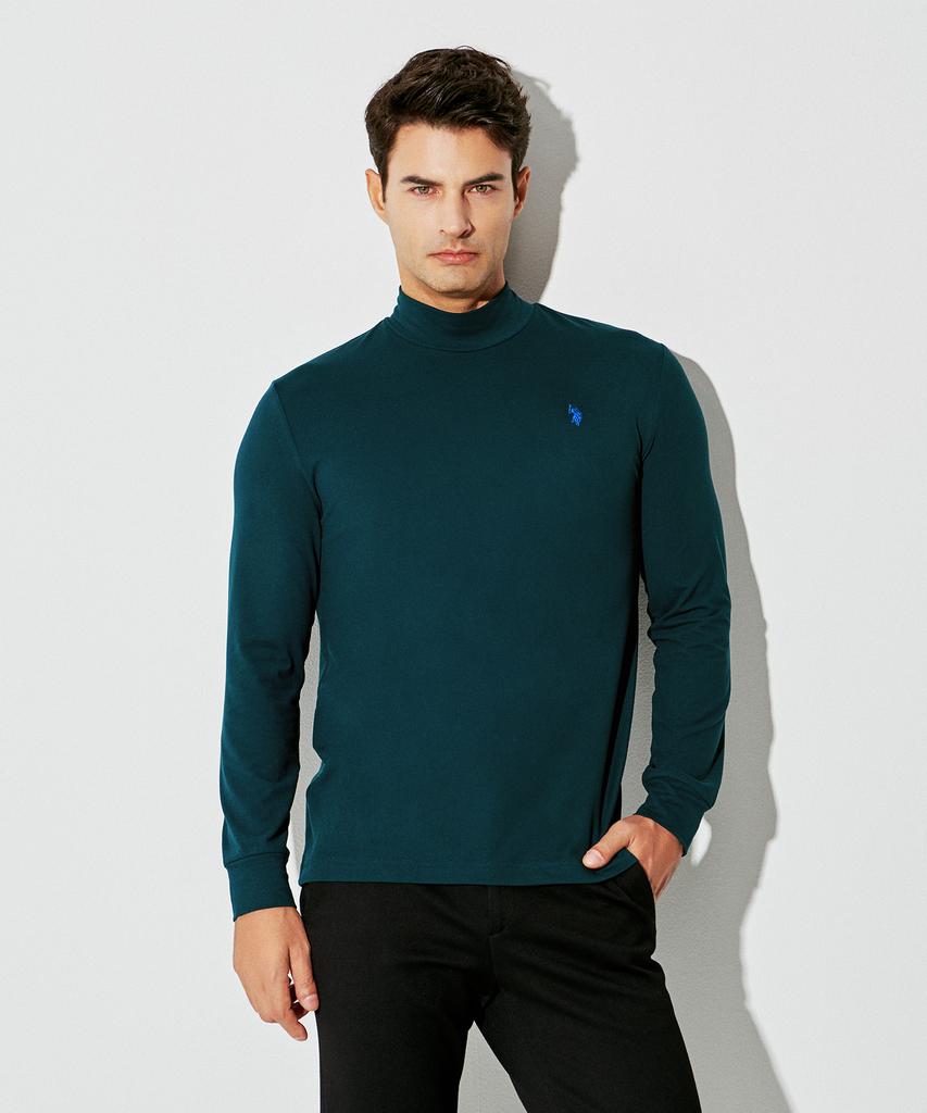 USPOLOASSN Long Sleeve Double Fleece D/Green