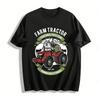 Vintage Farm Tractor Print Top Traditional Fresh Farm Premium Garment Pure Cotton T-shirt