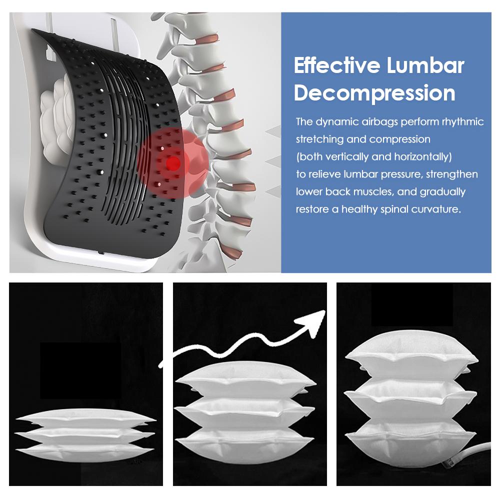 Adjustable Electric Back Massager Airbag Waist Neck Support Massage Lumbar Cervical Muscle Relax Stretcher Posture Massager