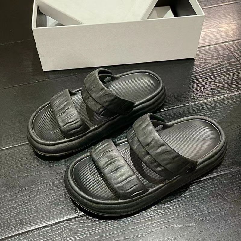 Woman Slippers Round Toe Summer Open Low Heel Indoor Sandals Outside Slides Green Height Shoes for Women 2024 New Fashion B Sale