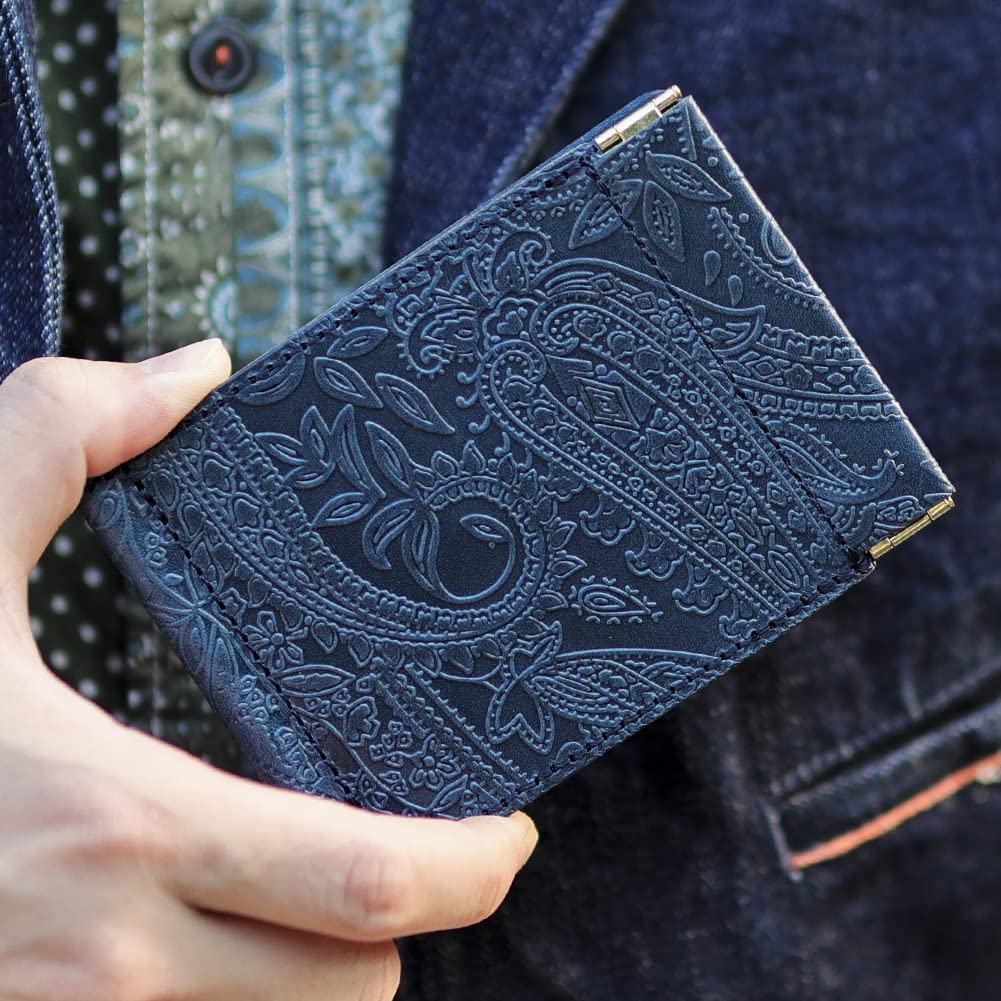 VINCENT CRAFTED Japanese Tochigi Leather Wallet with Money Clip, Bifold Wallet, Compact Wallet, Mini Wallet, Small Wallet for Men and Women, with