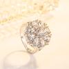 2026 Diamond Flower Ring Women's European and American Petal shaped Ring Inlaid with Amethyst Zircon Ring