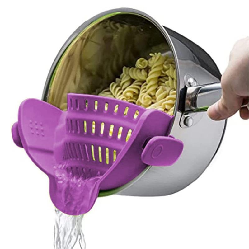 1PC Nastavitelné sítko na hrnce Silikonové kuchyňské nářadí Nábytkové příslušenství pro pánve Těstoviny proti rozlití