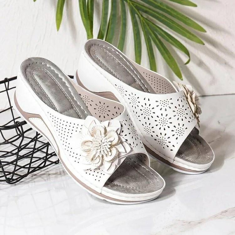 

Sandals Women Summer New 2026 Women s Woven Flower Wedge Slippers Outdoor Sports Beach Casual Peep Toe Comfortable Shoes 43 білий