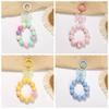 Bowknot Candy Color Beads Keychain Anti-lost Phone Wrist Strap Phone Acrylic Lanyard  Jewelry Gift
