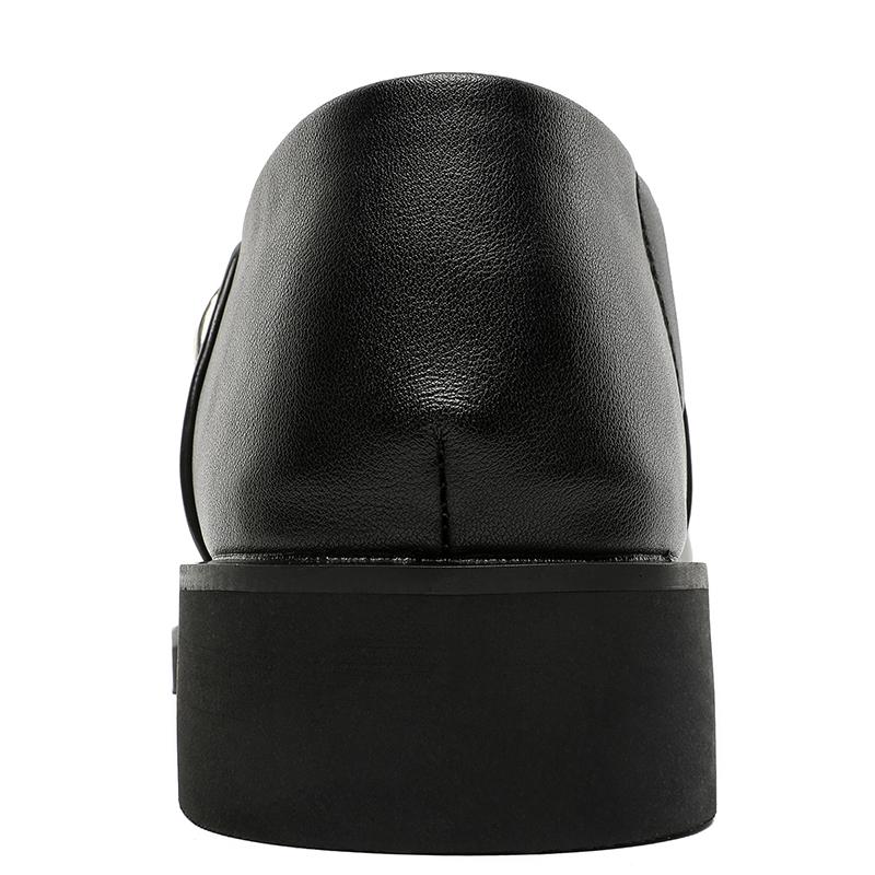 Men Loafers 2025 Spring Autumn Retro Style Classic Leather Chunky Platform Wedges Heel Slip On Unisex Casual Shoes