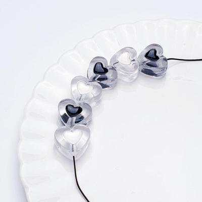 Transparent Color Heart Keychain Penetrating Bead Accessory