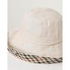Daks Beige Check Contrast Linen Floppy Hat Dbhe2e121