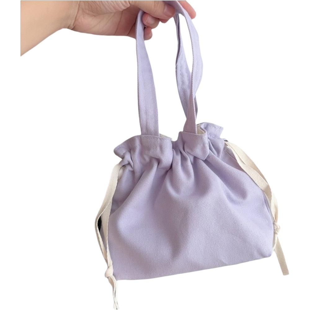 Solid Color Drawstring Storage Bag Large Capacity Portable Toiletry Bag Simple Cosmetic Bag  Girls