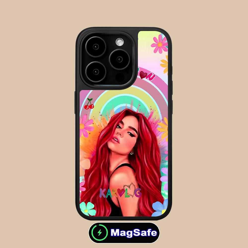 Karol G Latino Mobile Cell Phone Case for iPhone 17 16 15 14 13 12 11 Air Pro Max Plus Magsafe Matte Surface Colorful Cover